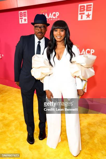 Courtney B. Vance and Angela Bassett attend the 54th NAACP Image Awards at Pasadena Civic Auditorium on February 25, 2023 in Pasadena, California.