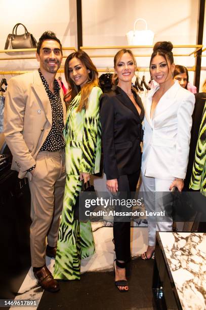 Filippo Magnini, GIorgia Palmas, Thais Wiggers and Elisabetta Gregoraci at the Gaelle Store Opening during Milan Fashion Week Fall/Winter 2023/2024...