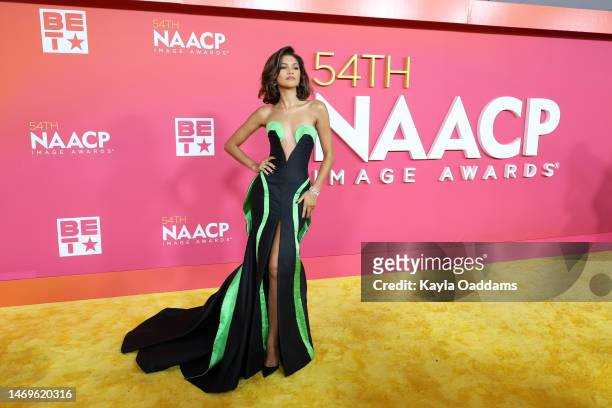 Zendaya attends the 54th NAACP Image Awards at Pasadena Civic Auditorium on February 25, 2023 in Pasadena, California.