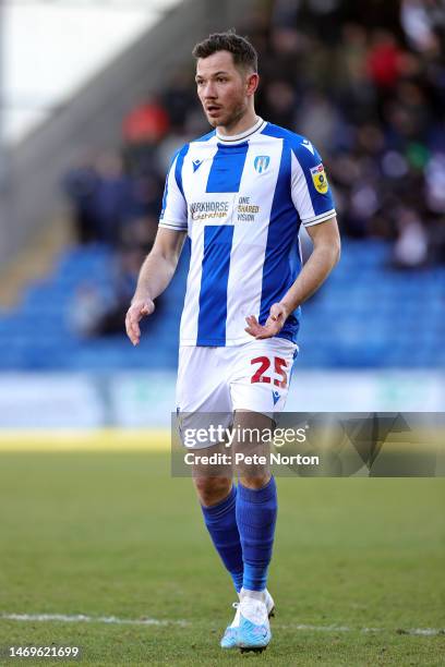 Tom Hopper of Colchester United in action during the Sky Bet League Two between Colchester United and Northampton Town at JobServe Community Stadium...