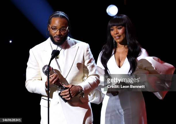 Ryan Coogler and Angela Bassett accept the Outstanding Motion Picture award for "Black Panther: Wakanda Forever" onstage during the 54th NAACP Image...