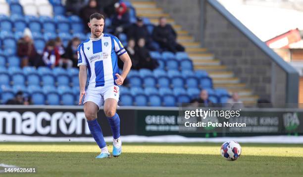 Tommy Smith of Colchester United in action during the Sky Bet League Two between Colchester United and Northampton Town at JobServe Community Stadium...