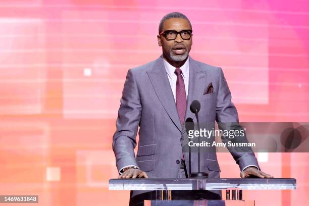 Derrick Johnson, President and CEO of the NAACP, speaks onstage during the 54th NAACP Image Awards at Pasadena Civic Auditorium on February 25, 2023...