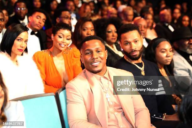 Karon Riley Bears Mike Merrill and Karon Riley attend the 54th NAACP Image Awards at ...