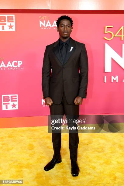 Damson Idris attends the 54th NAACP Image Awards at Pasadena Civic Auditorium on February 25, 2023 in Pasadena, California.