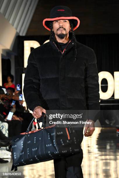 Model walks the runway for Generation Typo at the DC Fashion Week Emerging and Ready2Wear Designer Collections on February 25, 2023 in Washington, DC.