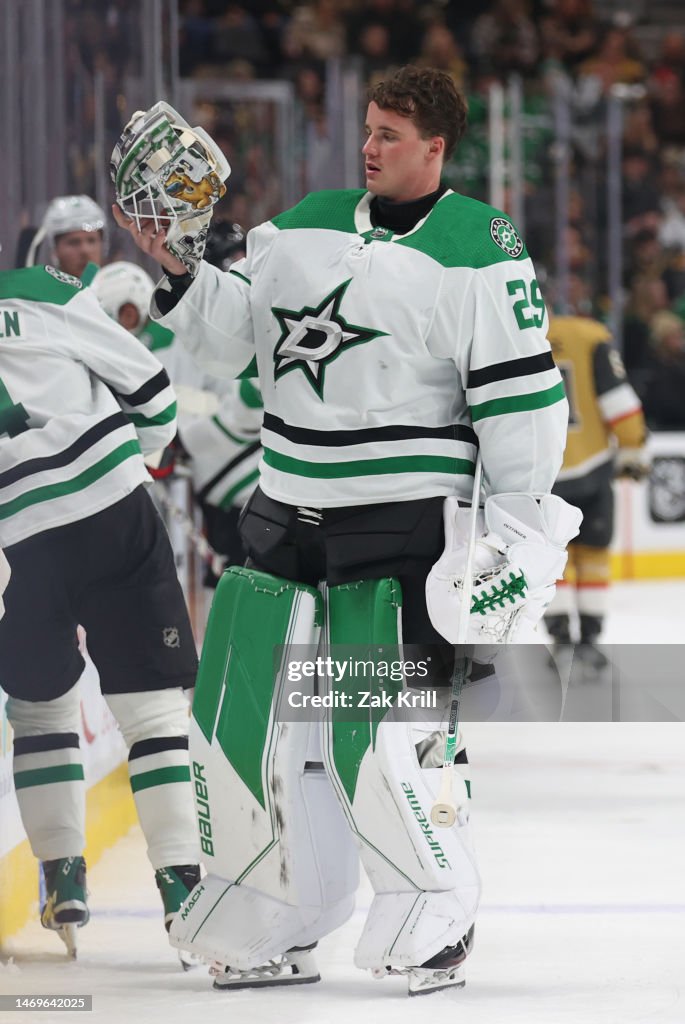Jake Oettinger Of The Dallas Stars Is Seen During The Third Period