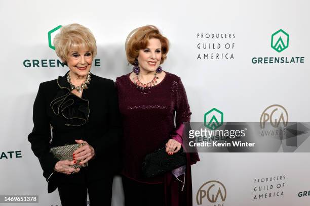 Karen Sharpe and Kat Kramer attend the 2023 Producers Guild Awards at The Beverly Hilton on February 25, 2023 in Beverly Hills, California.