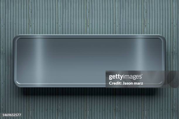 clean and tidy metal background - gold plate stock pictures, royalty-free photos & images