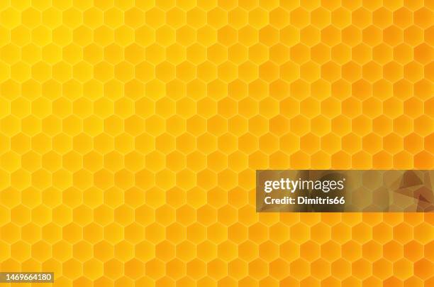 seamless hexagon background, honey pattern geometric texture - hive stock illustrations