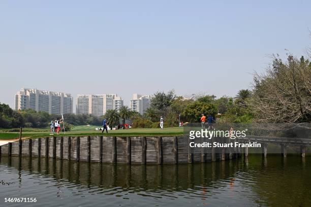 General view of the 5th hole during Day Four of the Hero Indian Open at Dlf Golf and Country Club on February 26, 2023 in India.
