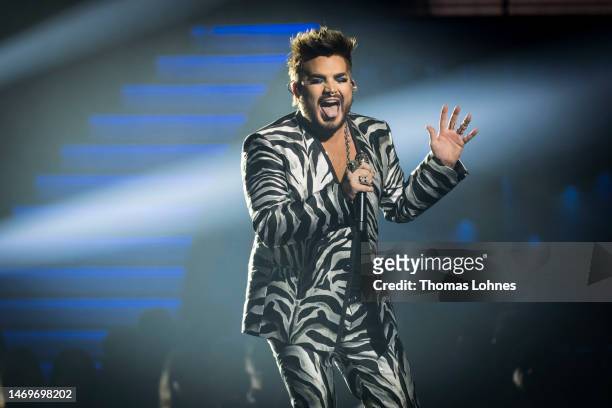 Adam Lambert performs on stage during the Giovanni Zarrella Show on February 25, 2023 in Offenburg, Germany.