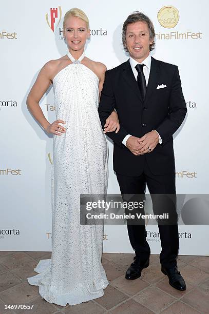 Valeria Mazza and Alejandro Gravier attend the 'Awards Night At Teatro Antico' during the 58th Taormina Film Fest on June 24, 2012 in Taormina, Italy.
