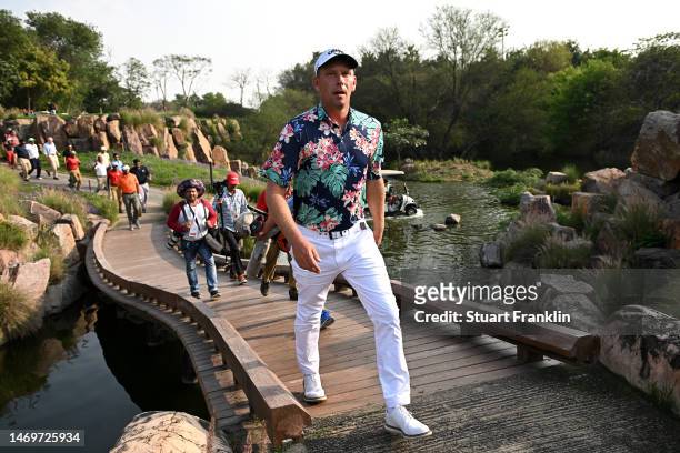 Marcel Siem of Germany makes their way along the course during Day Four of the Hero Indian Open at Dlf Golf and Country Club on February 26, 2023 in...