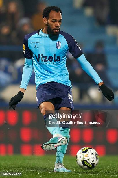 Anderson de Jesus Santos of FC Vizela in action during the Liga Portugal Bwin match between FC Vizela and SL Benfica at Estadio do Futebol Clube de...