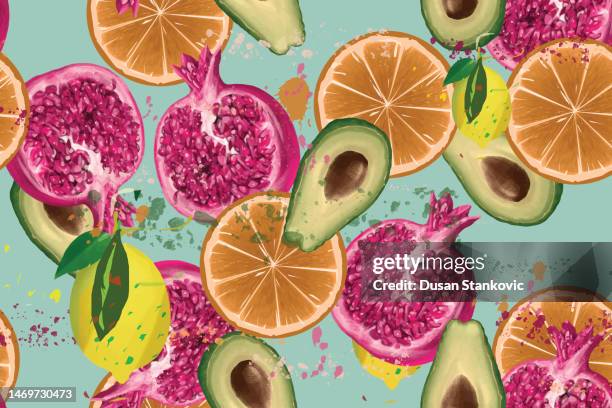 exotic background - lemon tree stock illustrations