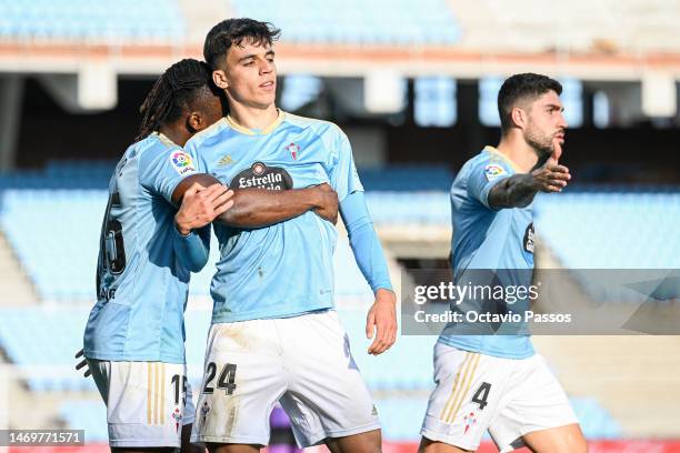 Gabri Veiga of RC Celta celebrates after scores his sides third goal during the LaLiga Santander match between RC Celta and Real Valladolid CF at...