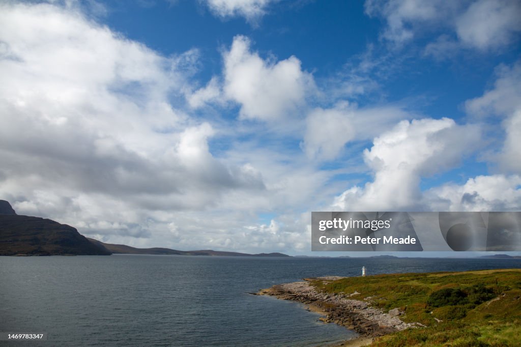 The entrance to Loch Broom and the Rhue Lighthouse