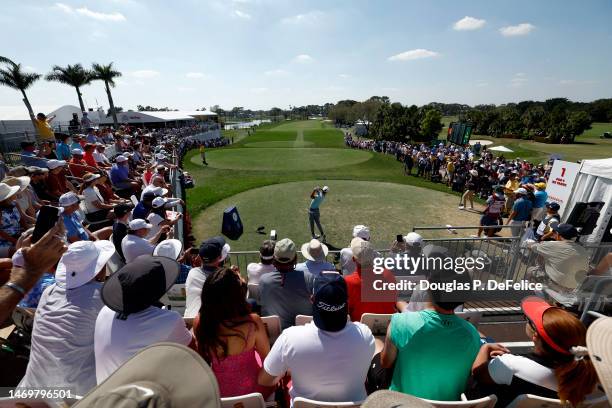 Eric Cole of the United States hits his first shot on the 1st hole during the final round of The Honda Classic at PGA National Resort And Spa on...