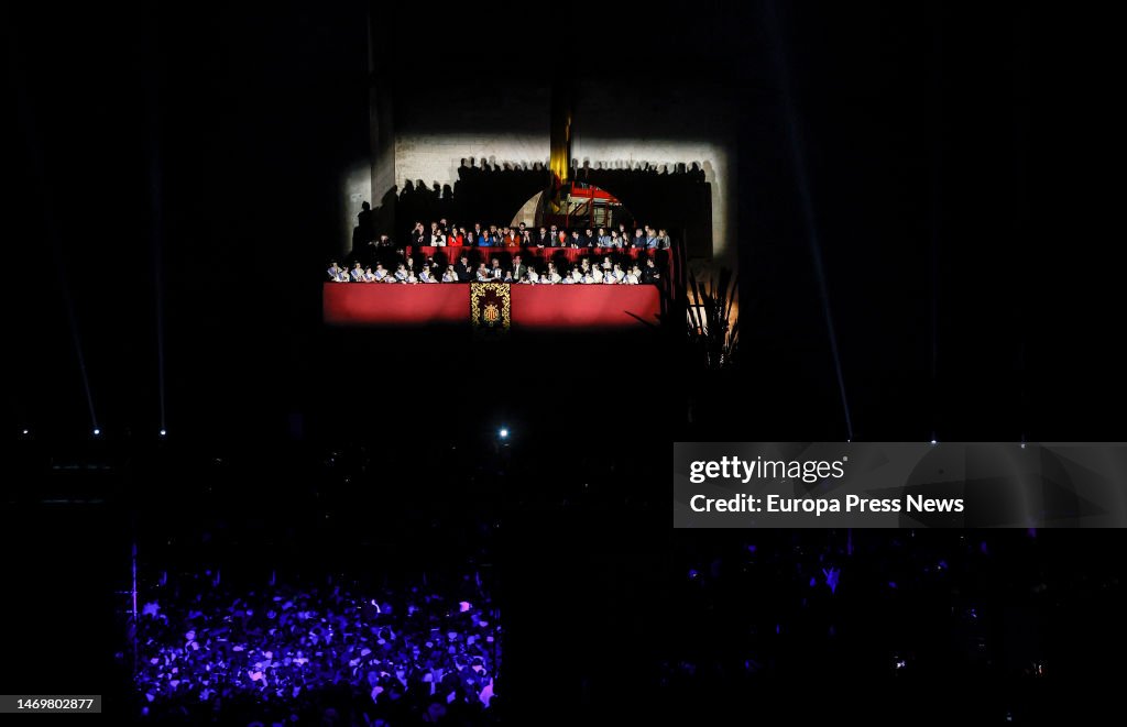 Jala Crida Falleras during the Crida 2023, at the Torres de Serranos, on 26 ...