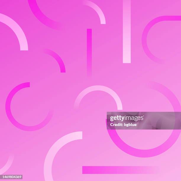 abstract design with geometric shapes - trendy pink gradient - circle shape stock illustrations