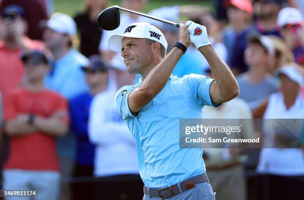 Eric Cole of the United States hits his first shot on the 13th hole during the final round of The Honda Classic at PGA National Resort And Spa on...