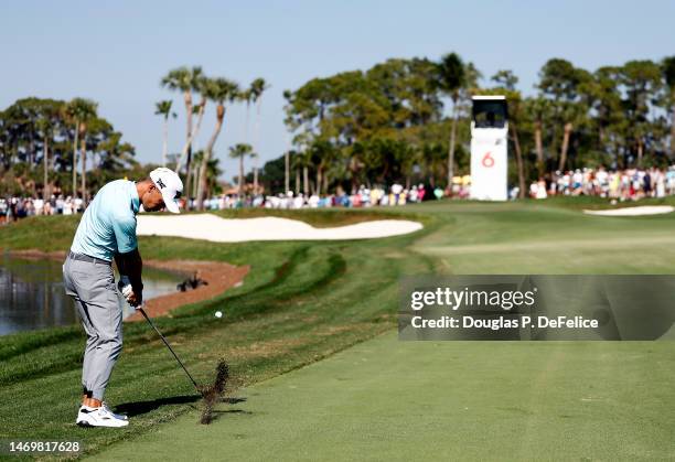 Eric Cole of the United States hits his second shot on the 6th hole during the final round of The Honda Classic at PGA National Resort And Spa on...