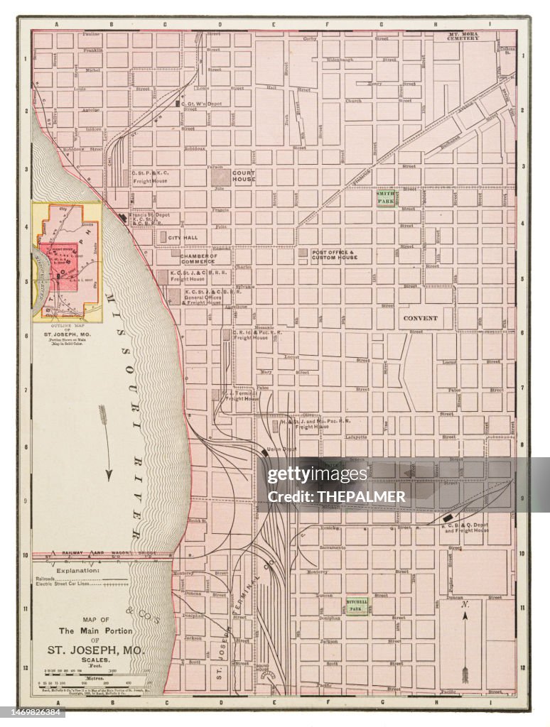 Map of the city of St. Joseph, Missouri State 1899
