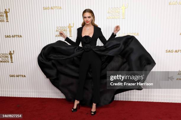 Cara Delevingne attends the 29th Annual Screen Actors Guild Awards at Fairmont Century Plaza on February 26, 2023 in Los Angeles, California.