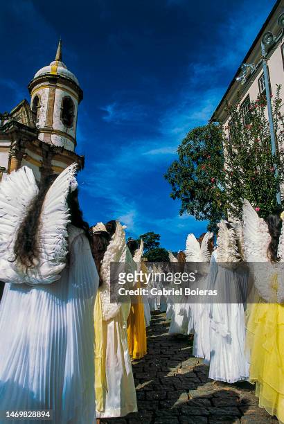 traditional festivitie of holy week at ouro preto - mg - brazil - holy week stockfoto's en -beelden
