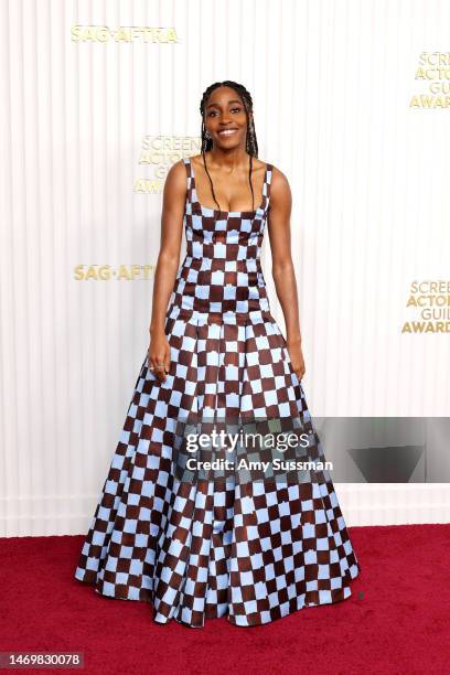 Ayo Edebiri attends the 29th Annual Screen Actors Guild Awards at Fairmont Century Plaza on February 26, 2023 in Los Angeles, California.