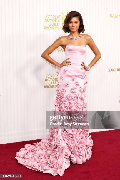 Zendaya attends the 29th Annual Screen Actors Guild Awards at Fairmont Century Plaza on February 26, 2023 in Los Angeles, California.
