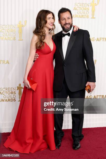 Jackie Sandler and Adam Sandler attend the 29th Annual Screen Actors Guild Awards at Fairmont Century Plaza on February 26, 2023 in Los Angeles,...