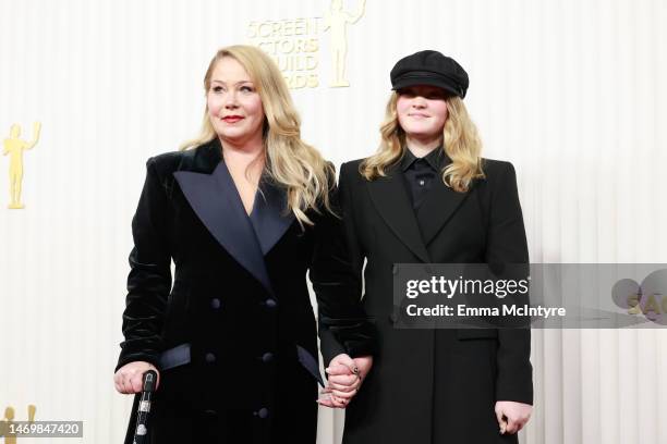 Christina Applegate and Sadie Grace LeNoble attend the 29th Annual Screen Actors Guild Awards at Fairmont Century Plaza on February 26, 2023 in Los...