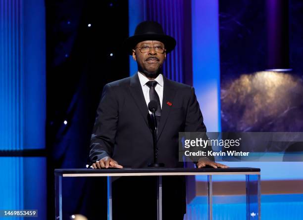 Courtney B. Vance speaks onstage during the 29th Annual Screen Actors Guild Awards at Fairmont Century Plaza on February 26, 2023 in Los Angeles,...