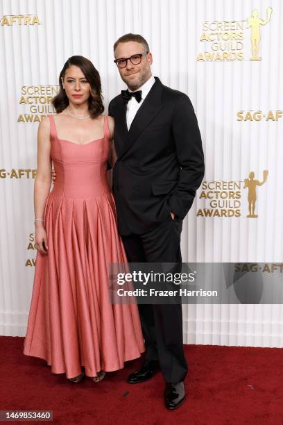 Lauren Miller Rogen and Seth Rogen attend the 29th Annual Screen Actors Guild Awards at Fairmont Century Plaza on February 26, 2023 in Los Angeles,...