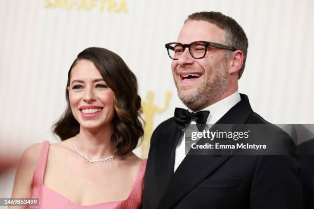 Lauren Miller Rogen and Seth Rogen attend the 29th Annual Screen Actors Guild Awards at Fairmont Century Plaza on February 26, 2023 in Los Angeles,...