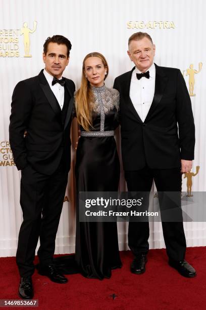 Colin Farrell, Kerry Condon, and Brendan Gleeson attend the 29th Annual Screen Actors Guild Awards at Fairmont Century Plaza on February 26, 2023 in...