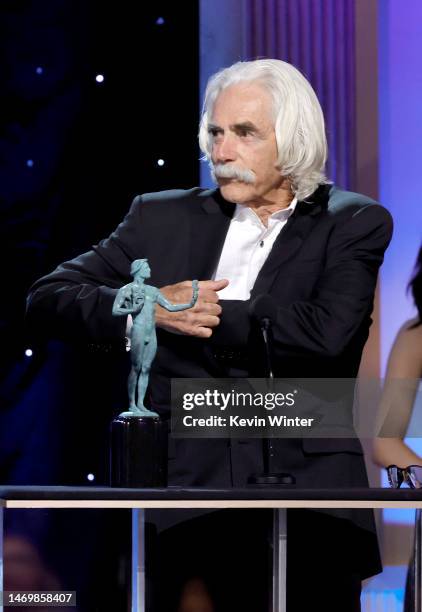 Sam Elliott accepts the Outstanding Performance by a Male Actor in a Television Movie or Limited Series award for “1883” onstage during the 29th...