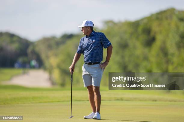 Charles Howell III of CRUSHERS GC looks on during the LIV Golf Invitational - Mayakoba at El Camaleon at Mayakoba on February 25, 2023 in Playa del...