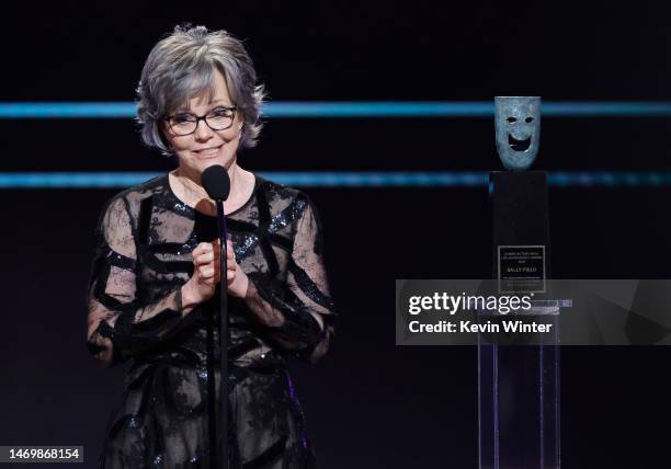 Honoree Sally Field accepts the SAG Life Achievement Award onstage during the 29th Annual Screen Actors Guild Awards at Fairmont Century Plaza on...