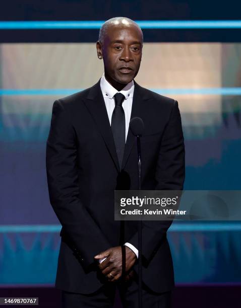 Don Cheadle speaks onstage during the 29th Annual Screen Actors Guild Awards at Fairmont Century Plaza on February 26, 2023 in Los Angeles,...