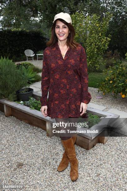 Actress Nia Vardalos attends Susannah B's Pre-Oscar LAist Party on February 26, 2023 in Pasadena, with Academy Award winner Justin Hurwitz conducting...