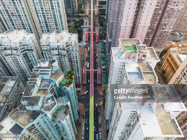 aerial view of residential area - macao stock pictures, royalty-free photos & images