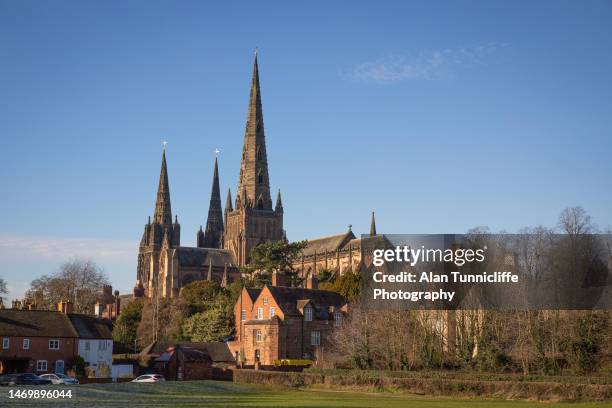 lichfield cathedral - lichfield staffordshire foto e immagini stock