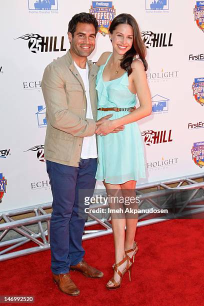 Actors Jordi Vilasuso and Kaitlin Riley attend the premiere of '25 Hill' at American Cinematheque's Egyptian Theatre on June 23, 2012 in Hollywood,...