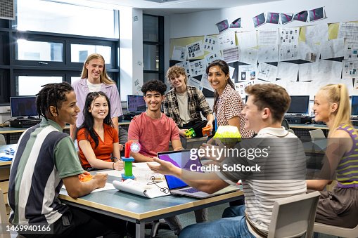 Teacher and Students Laughing in Class Teacher and Students Laughing in Class