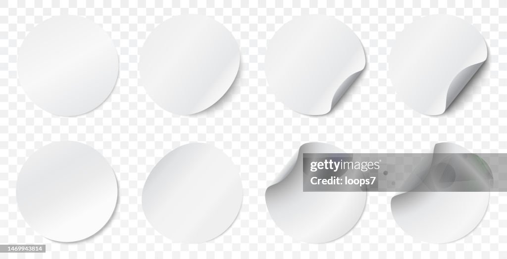 Adhesive Stickers on Transparent Background