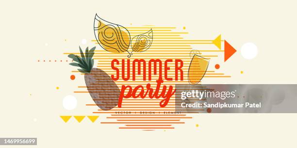 summer party background. lettering composition. - drawing artistic product stock illustrations