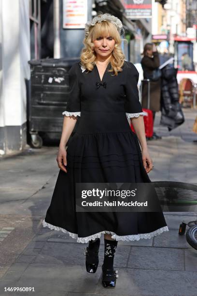 Paloma Faith leaving LBC Radio studios after an interview promoting the Disaster Emergency Committee charity on February 27, 2023 in London, England.